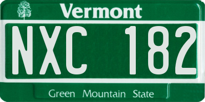 VT license plate NXC182