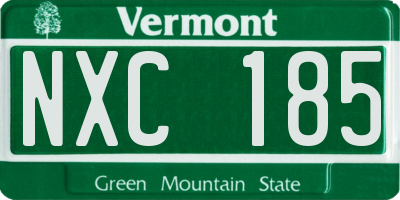 VT license plate NXC185