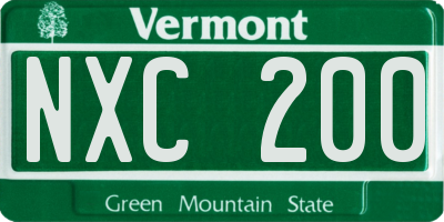 VT license plate NXC200