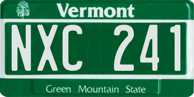 VT license plate NXC241