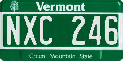 VT license plate NXC246