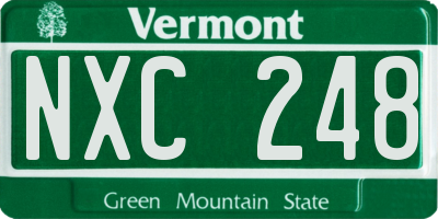 VT license plate NXC248