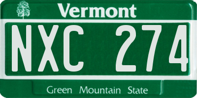VT license plate NXC274