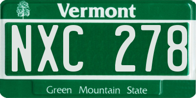 VT license plate NXC278