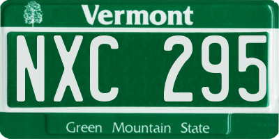 VT license plate NXC295