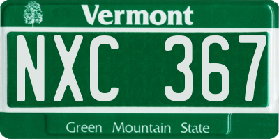 VT license plate NXC367