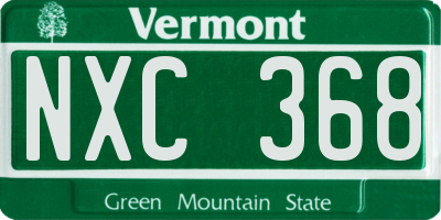 VT license plate NXC368
