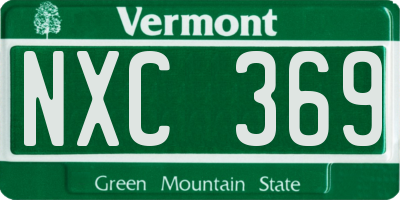 VT license plate NXC369