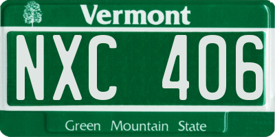 VT license plate NXC406