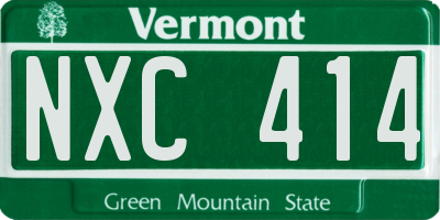 VT license plate NXC414