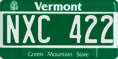 VT license plate NXC422