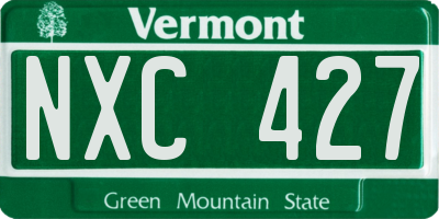 VT license plate NXC427