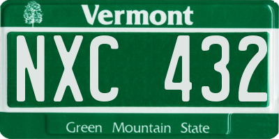 VT license plate NXC432