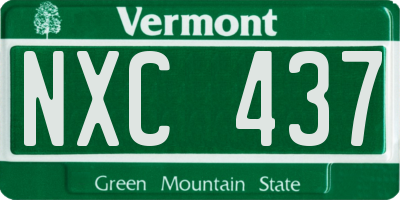 VT license plate NXC437