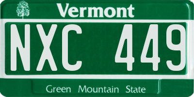 VT license plate NXC449