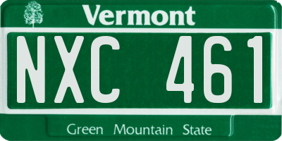 VT license plate NXC461
