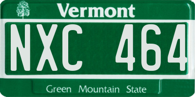 VT license plate NXC464