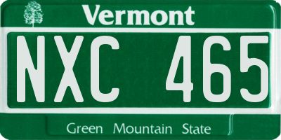 VT license plate NXC465