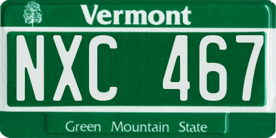 VT license plate NXC467