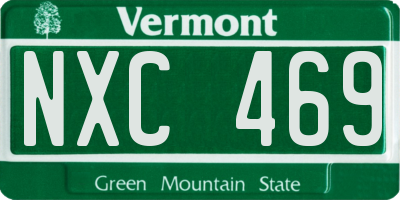VT license plate NXC469