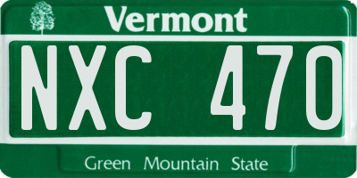 VT license plate NXC470
