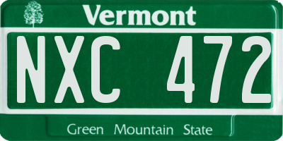 VT license plate NXC472