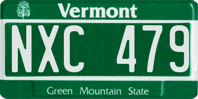 VT license plate NXC479