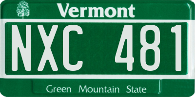 VT license plate NXC481