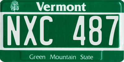 VT license plate NXC487
