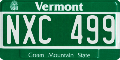 VT license plate NXC499
