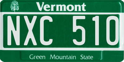VT license plate NXC510