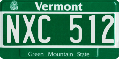VT license plate NXC512