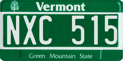 VT license plate NXC515
