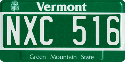 VT license plate NXC516