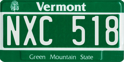 VT license plate NXC518