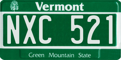 VT license plate NXC521