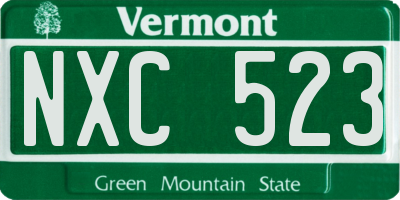 VT license plate NXC523