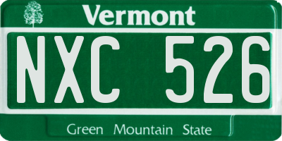 VT license plate NXC526