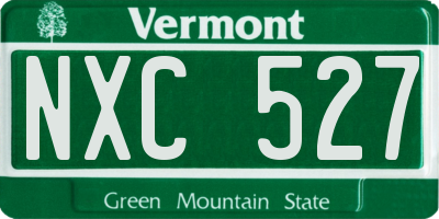 VT license plate NXC527