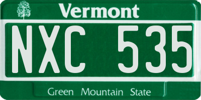 VT license plate NXC535