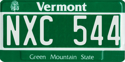 VT license plate NXC544