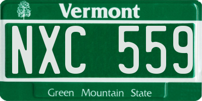 VT license plate NXC559