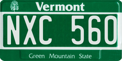 VT license plate NXC560