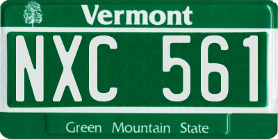 VT license plate NXC561