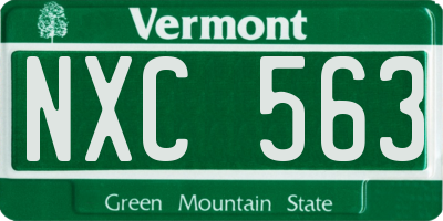 VT license plate NXC563