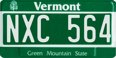 VT license plate NXC564