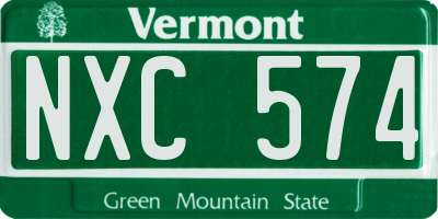 VT license plate NXC574
