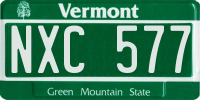 VT license plate NXC577