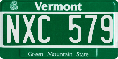 VT license plate NXC579