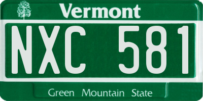 VT license plate NXC581